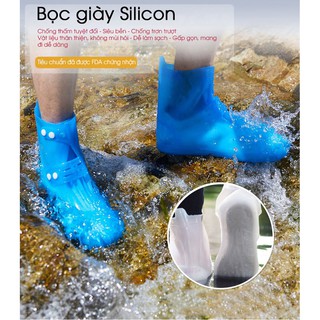 Ủng đi mưa Silicon siêu dai gấp gọn - Chống thấm, chống trơn trượt, bảo vệ giày