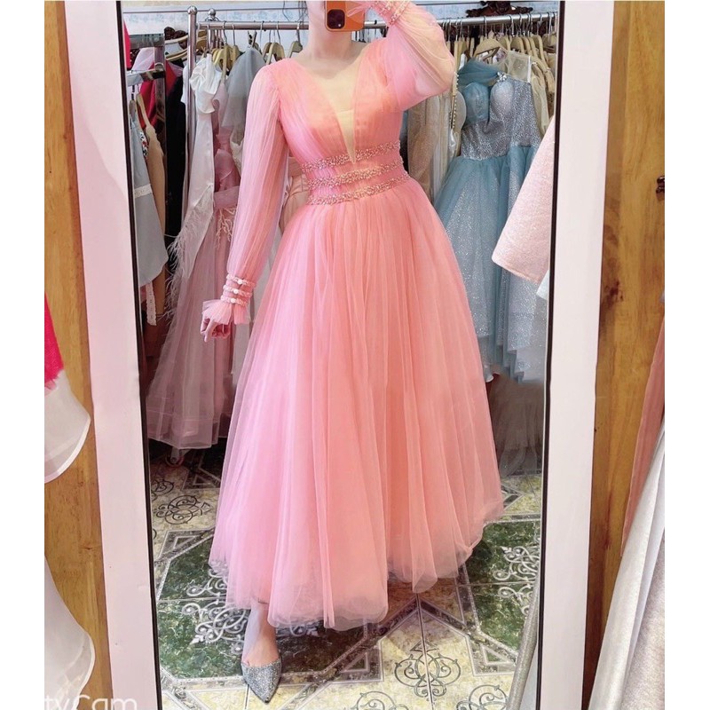 ĐẦM TIỂU THƯ TAY PHỒNG ĐÍNH NGỌC TRAI HACK EO CON KIẾN