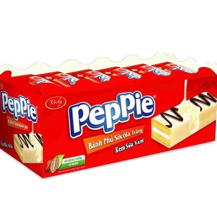 bông lan phủ socola trắng peppie 360g