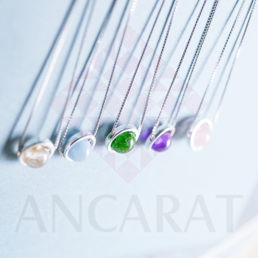 ANCARAT - Dây chuyền bạc đá phong thủy Aquamarine D4 (Mệnh Thủy)