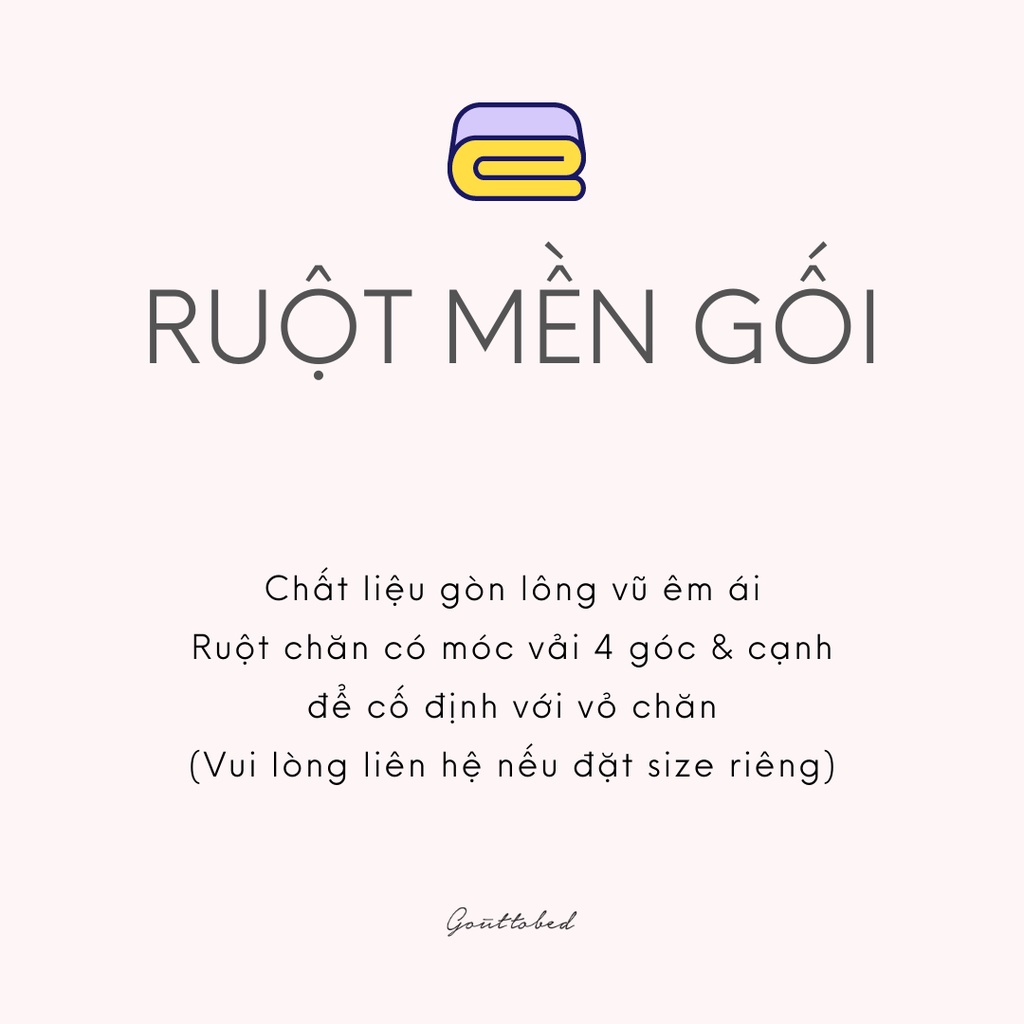 Ruột gối gòn lông vũ Goûttobed 50-70cm