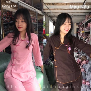 Đồ Lam Đi Chùa # Tàu Xéo Thêu Thư Pháp # Đồ Bộ # Quần Áo Nữ