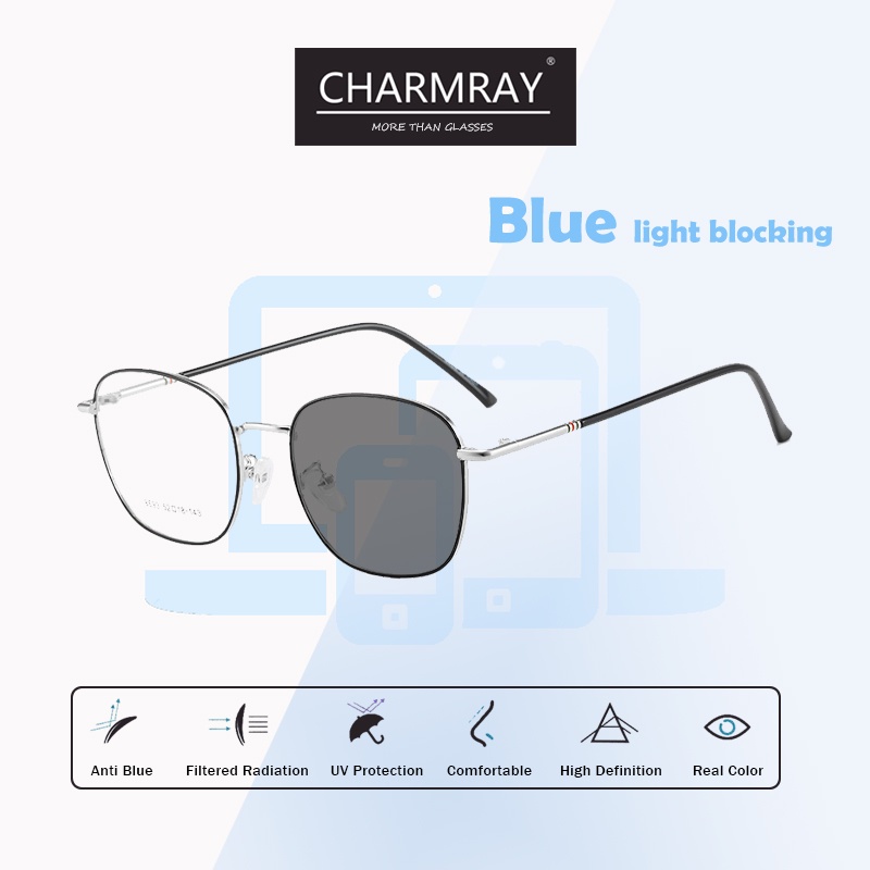 Mắt kính CHARMRAY gọng kim loại chống bức xạ phong cách thời trang cao cấp