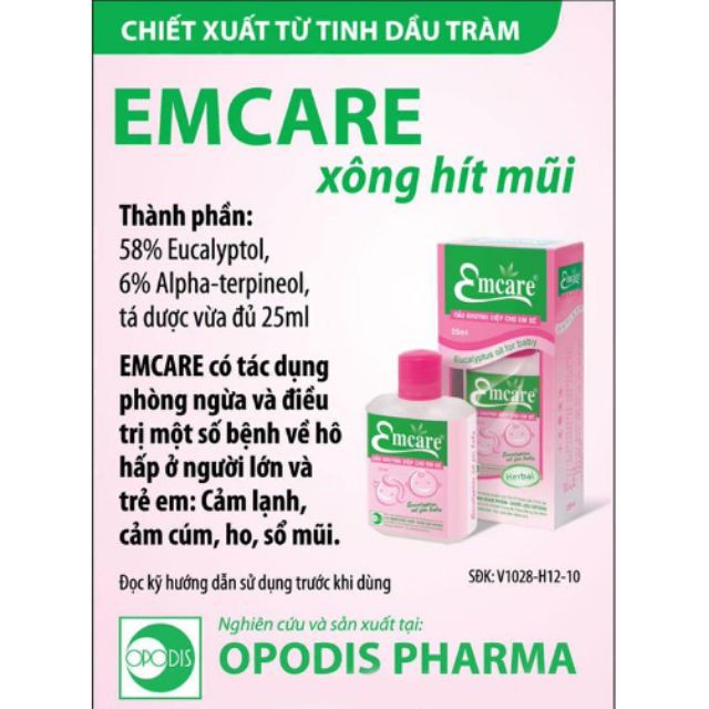 Dầu tràm Emcare (Chai 25ml) - Nhà thuốc Amipharma