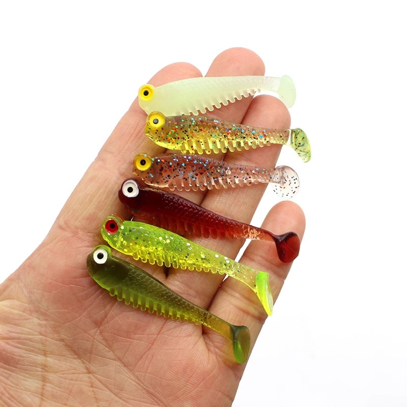 Mồi Câu Cá Giả 7 Màu Bằng Silicone Dạ Quang