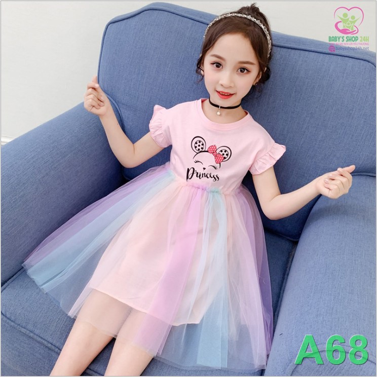 VÁY BÉ GÁI MICKEY A68 - Size Đại - Dành cho Mẫu Giáo & Tiểu Học