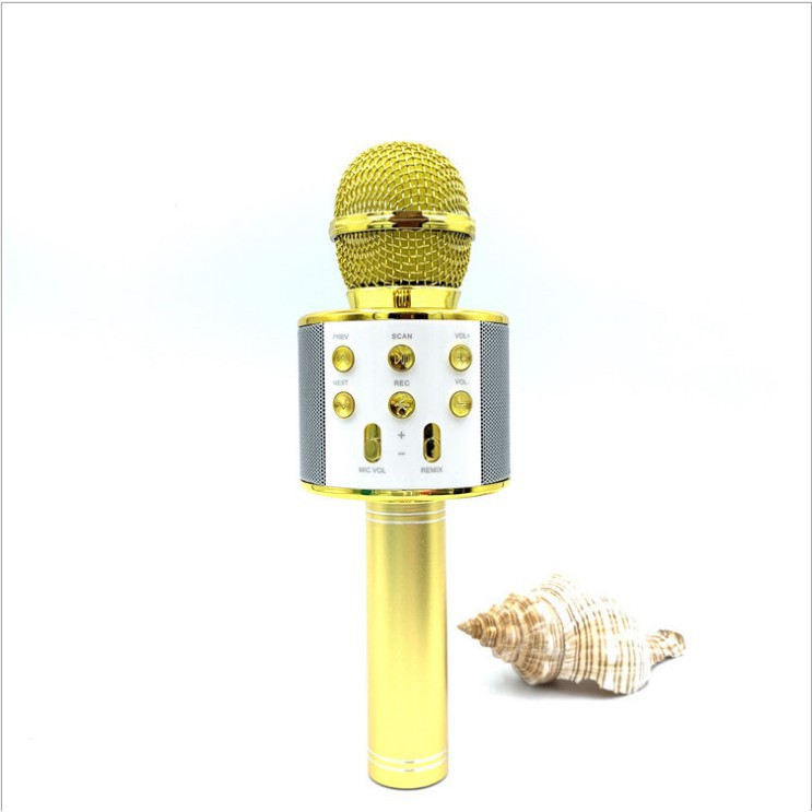 Mic hát karaoke không dây Loa Bluetooth với âm thanh ấm cầm tay mini hay nhất hiện nay [ws858]