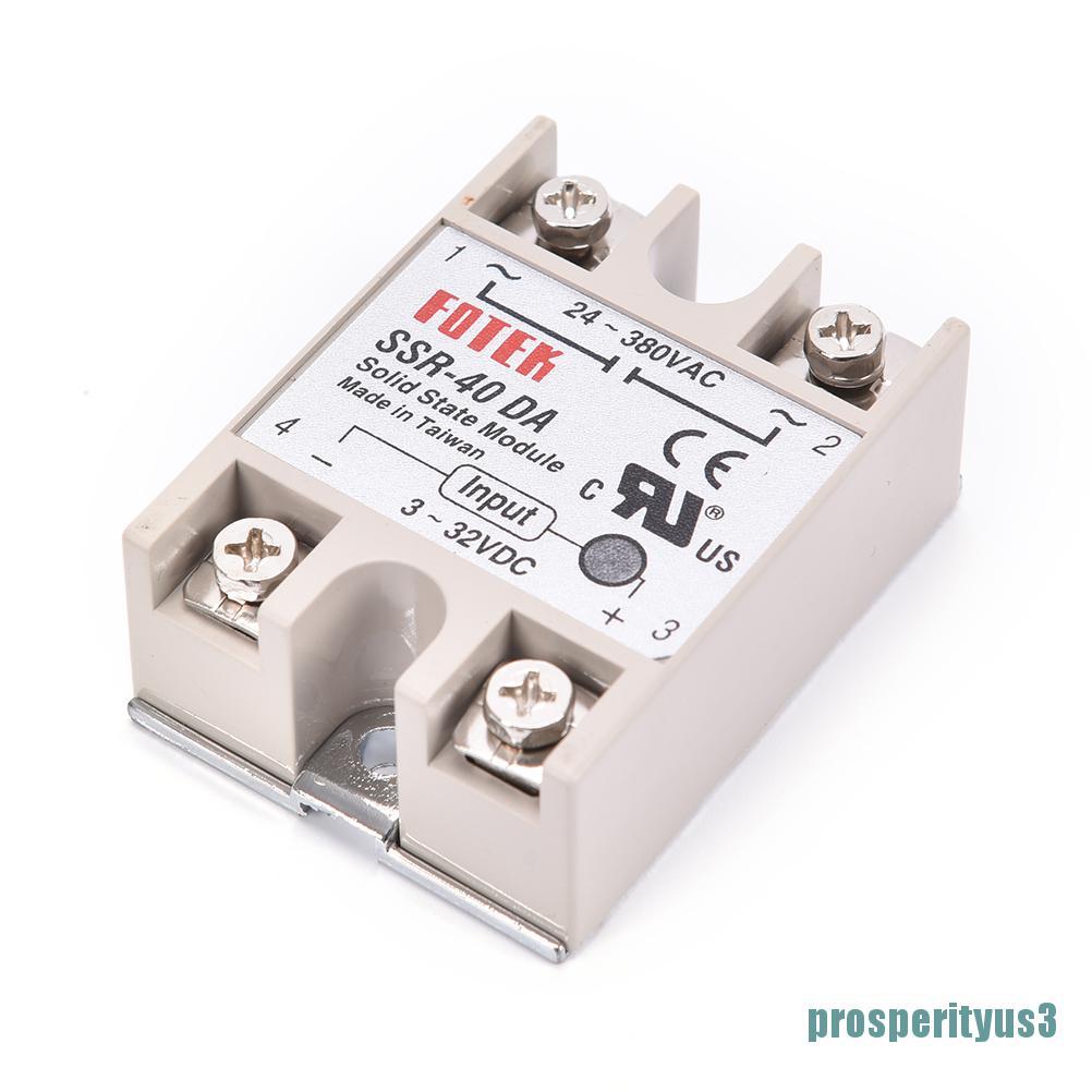 ❤prosperityus3❤ Industrial Solid State Relay SSR 40A with Protective Flag SSR-40DA 40A DC control AC