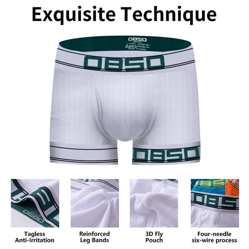 Mới Quần Lót Boxer Cotton Thoáng Khí Gợi Cảm Cho Nam BS3136