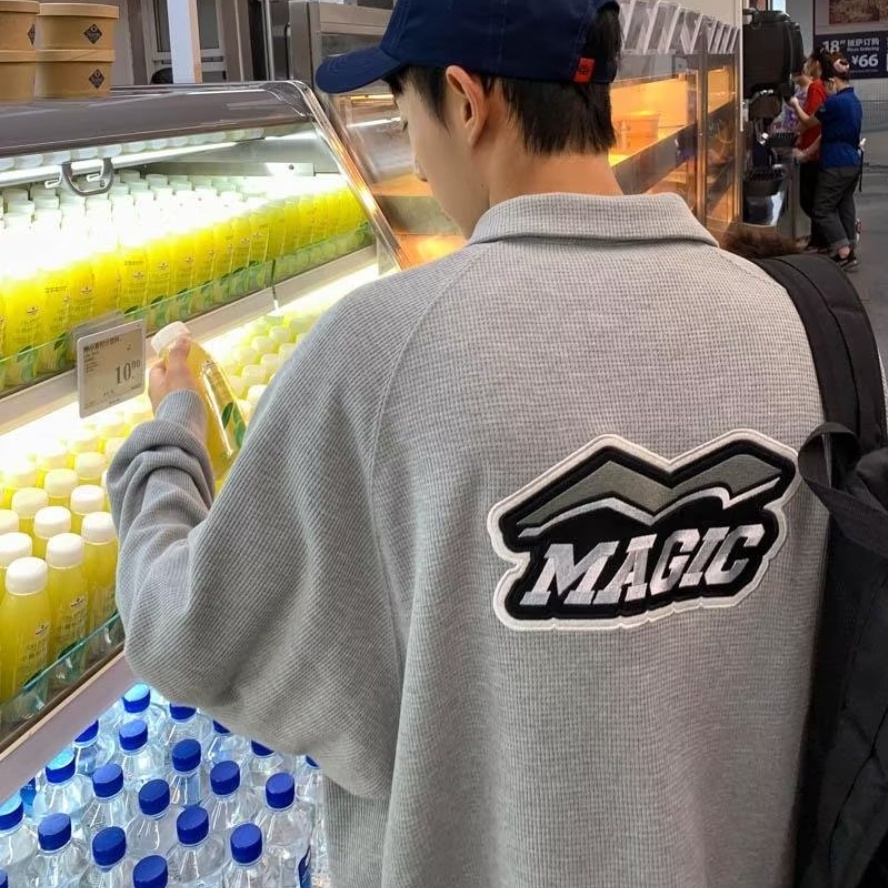 Mới Áo Sweater Cổ Polo áo sweater nữ Phong Cách Hàn Quốc Đơn Giản áo sweater nam Thời Trang SweatShirts Unisex