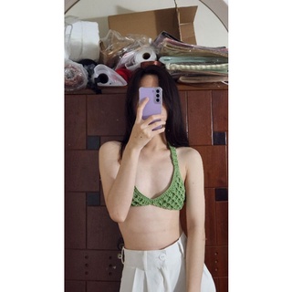 Bikini len móc handmade WAFFLE BIKINI crochet sexy đi biển mặc được 2 kiểu