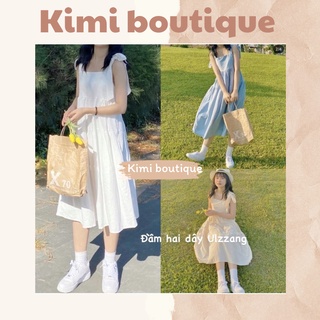 Đầm hai dây babydoll dáng dài bản to, váy hai dây ba tầng buộc nơ vai dáng dài - 𝑲𝒊𝒎𝒊𝒃𝒐𝒖𝒕𝒊𝒒𝒖𝒆
