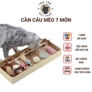 Đồ chơi cho mèo, Cần câu mèo 7 món, đồ chơi thú cưng đẹp
