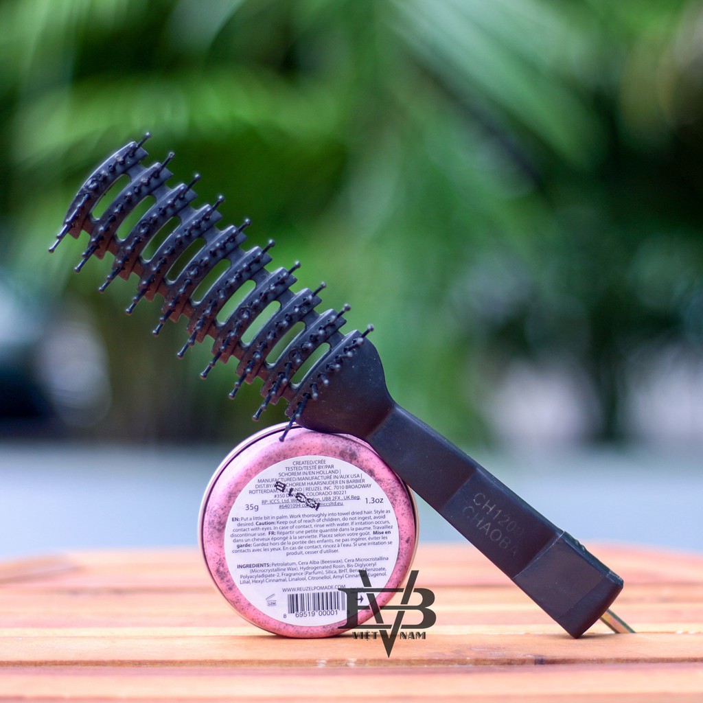 [CHÍNH HÃNG] Pomade vuốt tóc Reuzel Pink Pomade 35g / 1.4oz chính hãng REUZEL HÀ LAN Schorem + Tặng lược tạo kiểu Chaoba