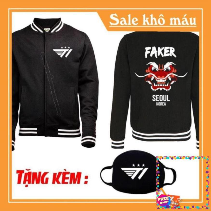 [SUPER] [SALE] [HOT] Áo Khoác T1 Faker Demon King Champion's cực chất
