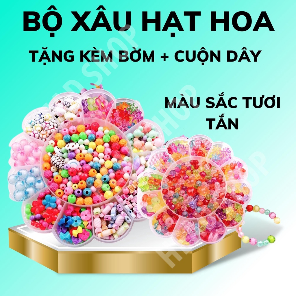 FULL PHỤ KIỆN BỘ HẠT XÂU VÒNG HÌNH HOA ĐÁNG YÊU CHO BÉ GÁI THỎA SỨC SÁNG TẠO HEADSHOP