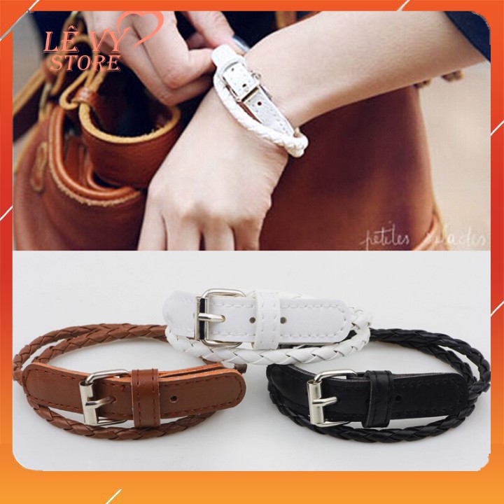 💖FreeShip 50k💖 Vòng Đeo Tay Da Unisex Thời Trang Dành Cho Nam Nữ