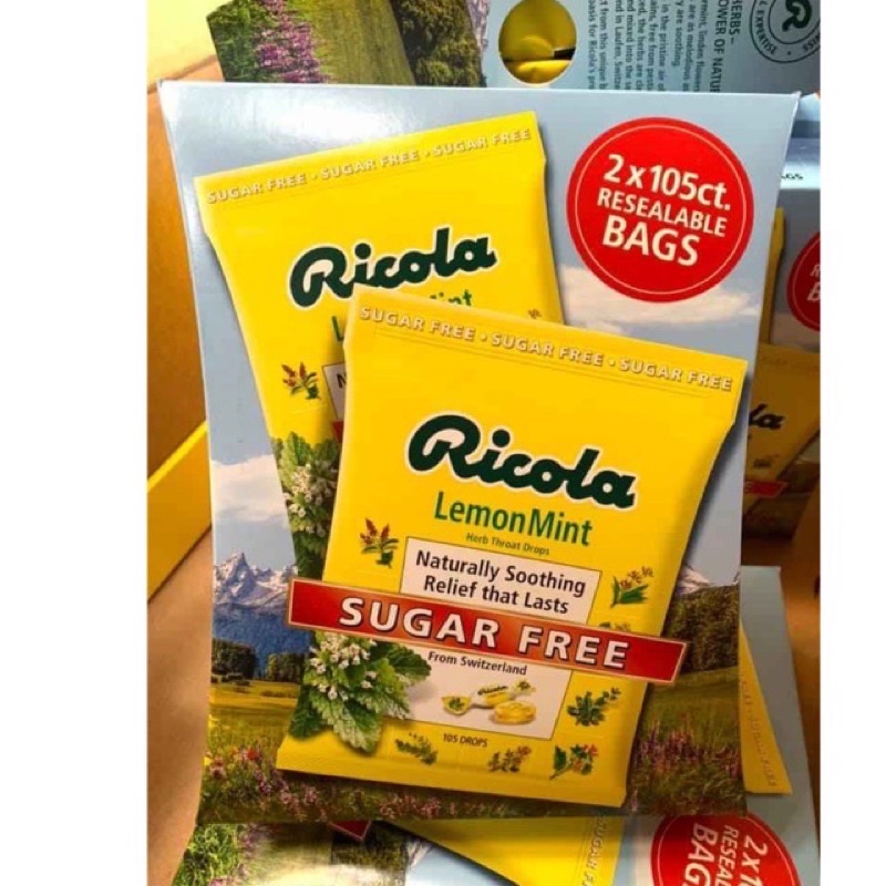 Kẹo RICOLA LEMONMINT ngậm ho không đường 105 viên