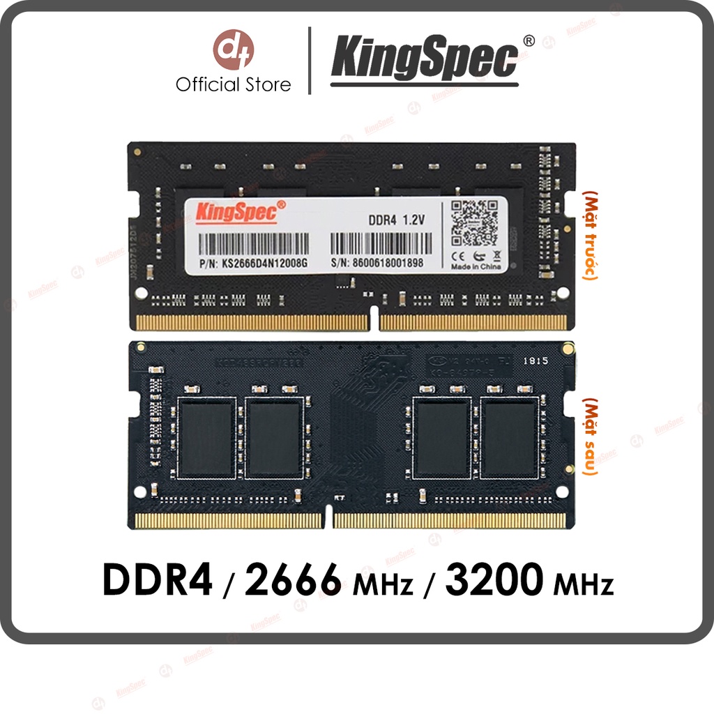 [Mã BMBAU300 giảm 10% đơn 499K] RAM Laptop KingSpec 4GB / 8GB DDR4 2666MHz / 3200MHz | KSN Series Hàng Chính Hãng