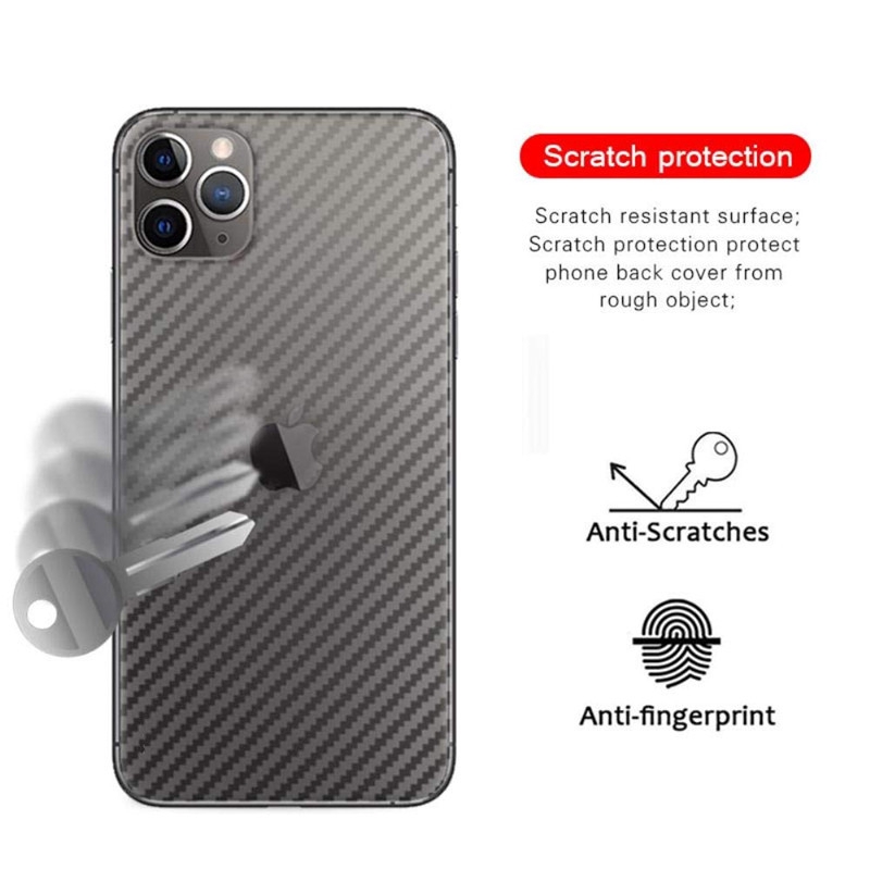 Miếng Dán Mặt Sau Kiểu Sợi Carbon Cho iPhone 12 11 Pro Max 12 Mini SE 2020 8 7 6 6s Plus Xs Max Xr X