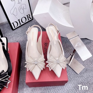 Sandal cao gót chất lụa nơ đá hàng cao cấp fullbox