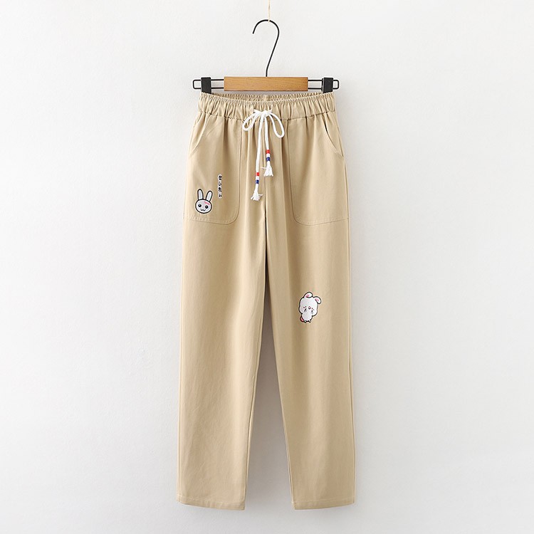 Quần Kaki Nữ Lưng Thun Thêu Thỏ 175 | BigBuy360 - bigbuy360.vn