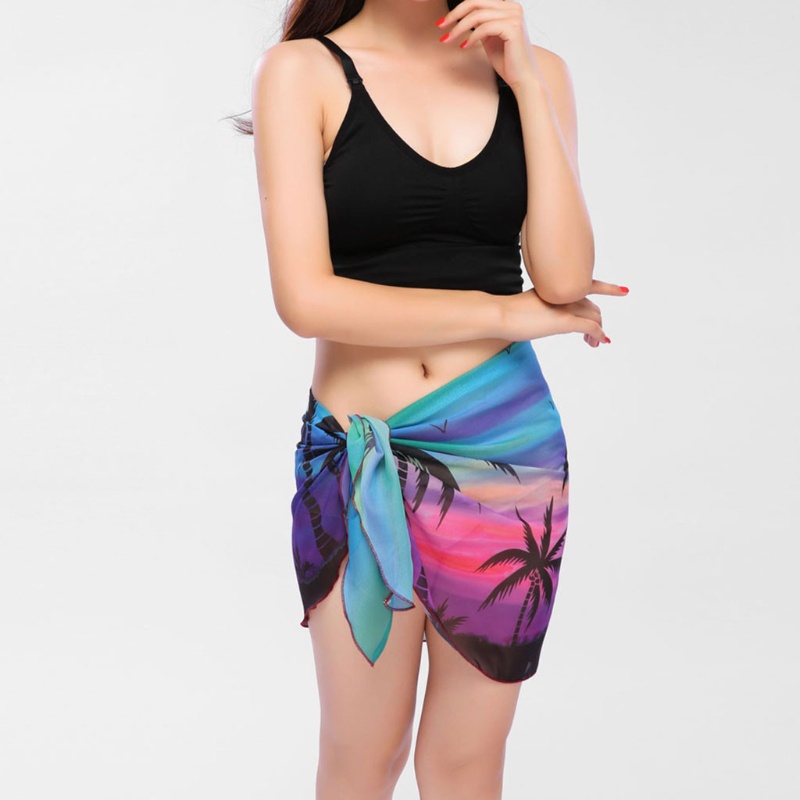 Khăn choàng bikini vải voan in họa tiết quyến rũ cho nữ