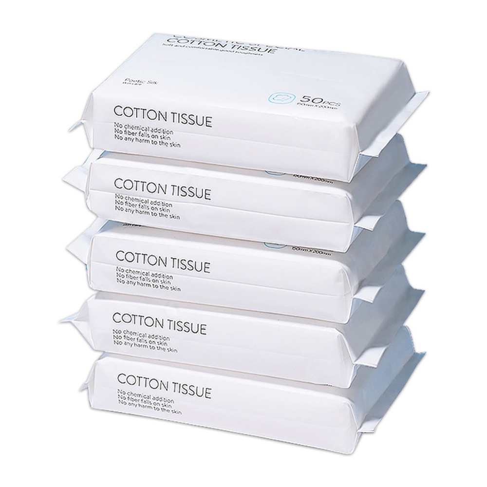 Túi 50 Khăn Cotton Mềm Dày Và Lớn Dùng Một Lần