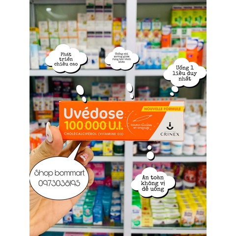 Vitamin d3 uvedose 100.000iu 1 liều cho 3 tháng