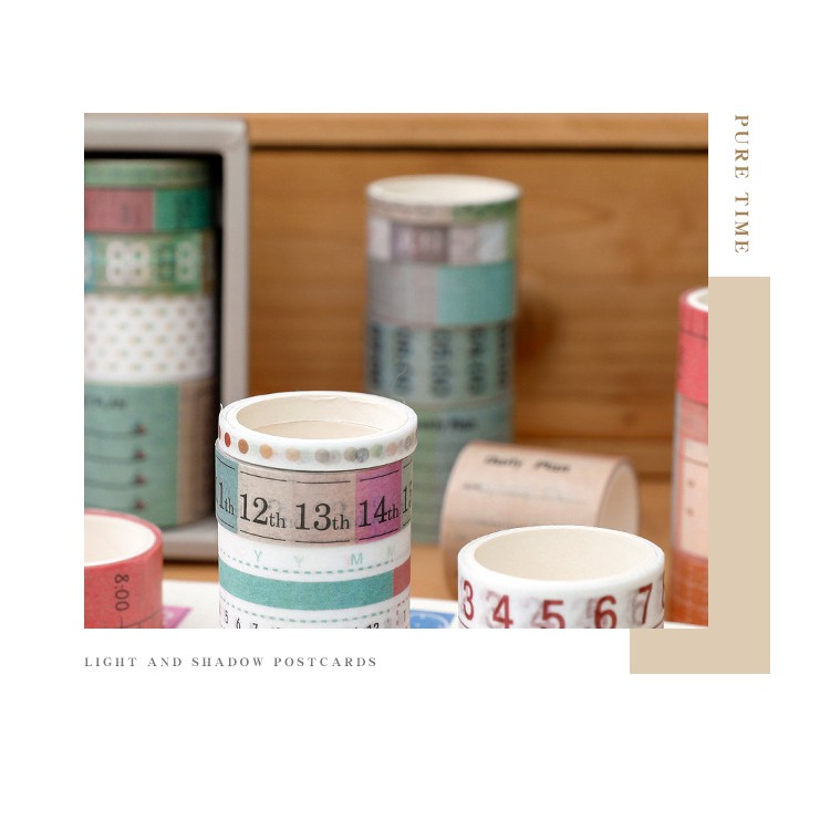 Set 10 washi tape plan, ngày tháng băng keo giấy lập kế hoạch