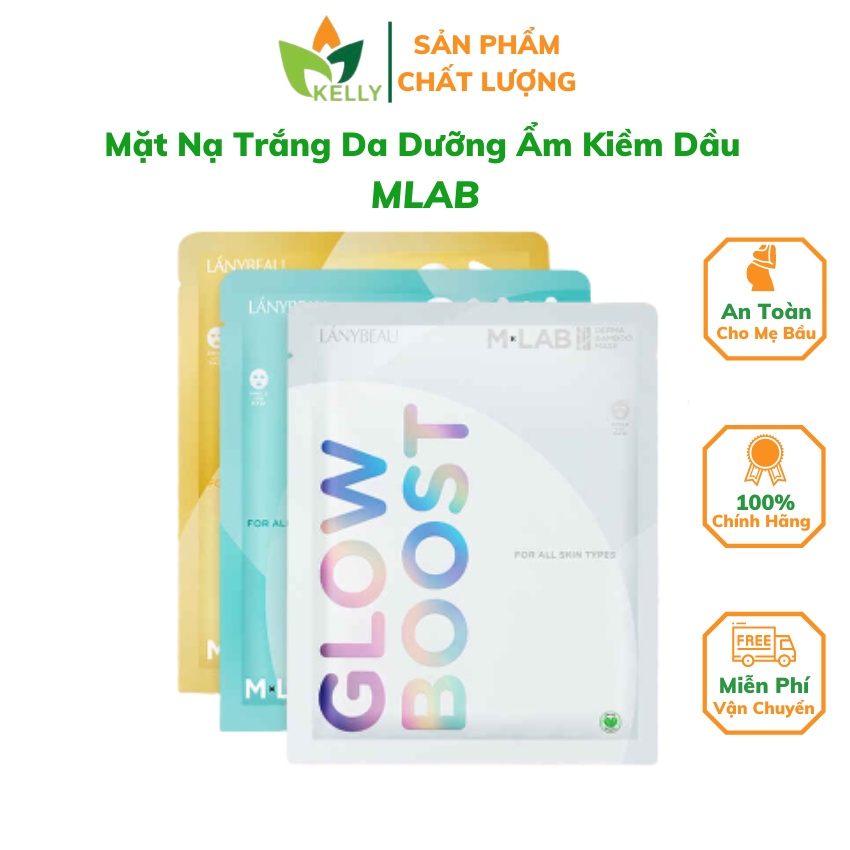 Mặt nạ Mlab Cấp Ẩm Dưỡng Trắng Kiềm Dầu, Mask Sợi Tre Thuần Chay Mlab LányBeau Giúp Da Căng Mịn Và Trắng Sáng