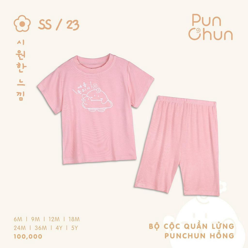 Bộ quần áo hè PUNCHUN trẻ em cộc quần lửng vải cotton mỏng hè [ PUNCHUN Việt Nam 2023 ]