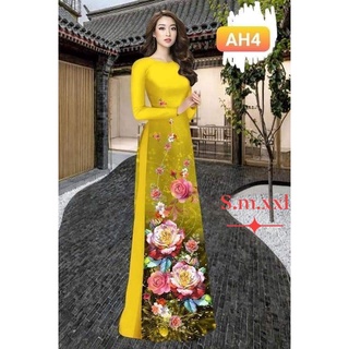 [ÁO DÀI LAN CHINH] ÁO DÀI MAY SẴN HOA NHÍ [MẪU HOT 2021]