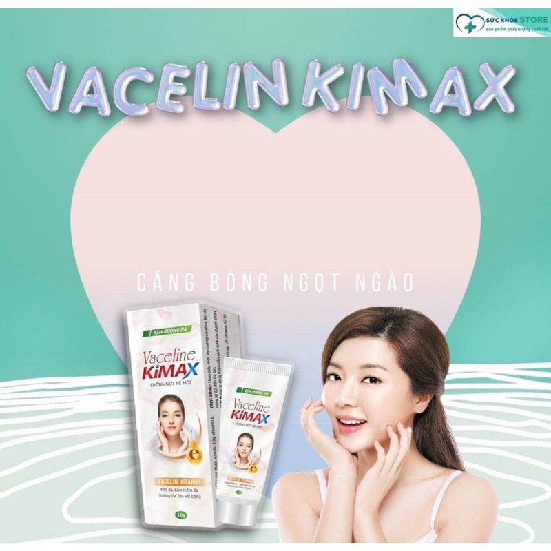 Vacelin Kimax - Kết hợp vitamin E và vaselin, chống nứt môi, dưỡng ẩm, mềm môi - Tube 10gam