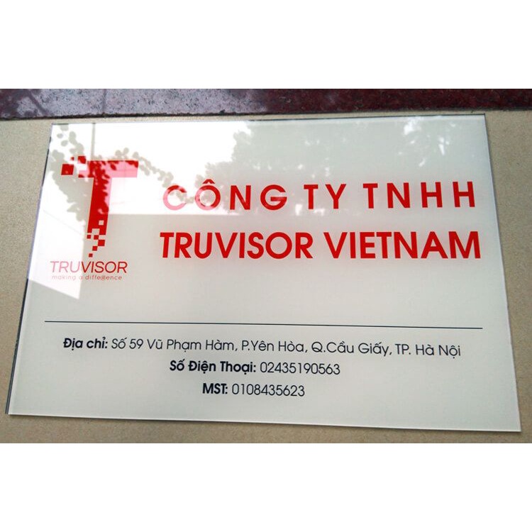 Biển Tên Công Ty thiết kế theo yêu cầu chất lệu mica cao cấp in uv ngược chống phai màu