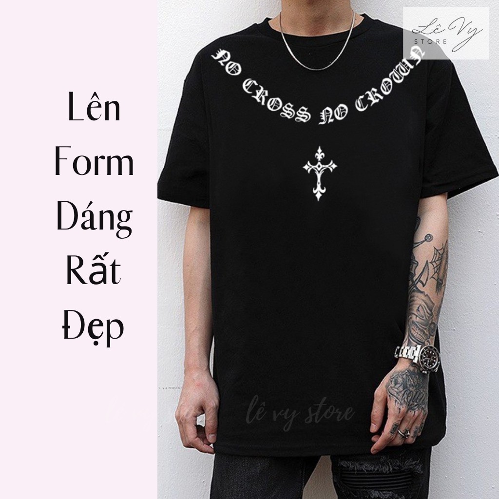 Áo Thun Tay Lỡ MIKENKO No Cross No Crown áo thun cotton nam nữ unisex | BigBuy360 - bigbuy360.vn