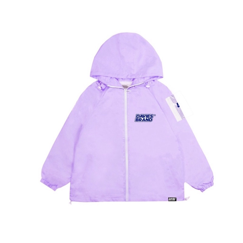 Áo Khoác dù nữ form rộng màu tím local brand DAVIES- Basic Mark 3 Jacket purple ( size L )