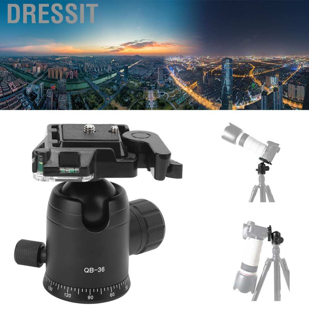 Dressit QB‑36 Ball Head Camera Stand Photo Tripod 360° Rotator Panoramic Shooting