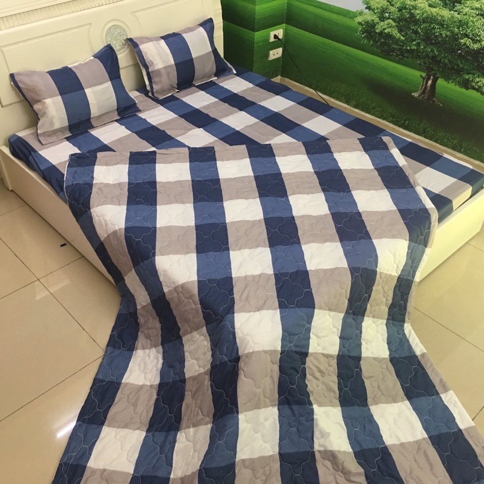 Bộ 3 món ga gối cotton poly ,mẫu mới 2022-hoa đá