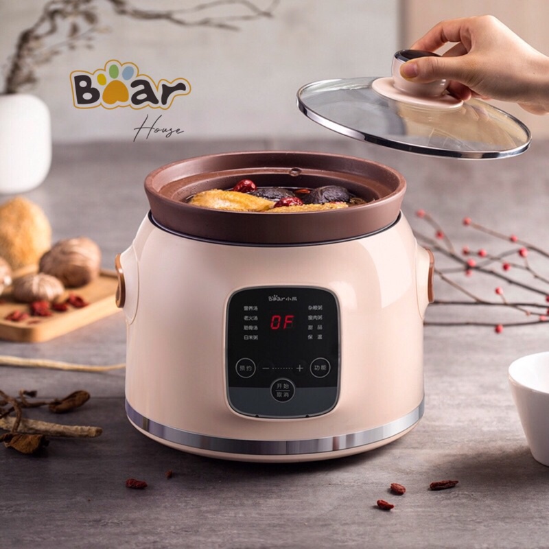 NỒI HẦM ĐIỆN ĐA NĂNG BEAR CHÍNH HÃNG 2L GỐM TỬ SA TỰ NHIÊN