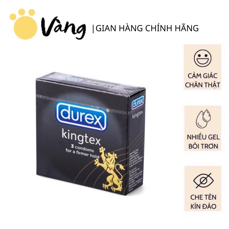 Combo 3 Hộp Bao Cao Su Size Nhỏ Durex Kingtex Va Chạm Chân Thật Hộp 3 Bao