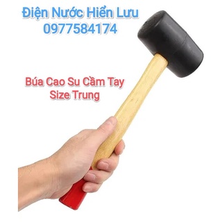Búa cao su đen cán gỗ size trung