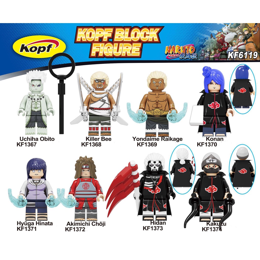 Mô Hình Lắp Ráp Lego anime Nhân Vật Hoạt Hình Naruto AKATSUKI kakashi uchiha itachi sasuke sakura obito madara hokage