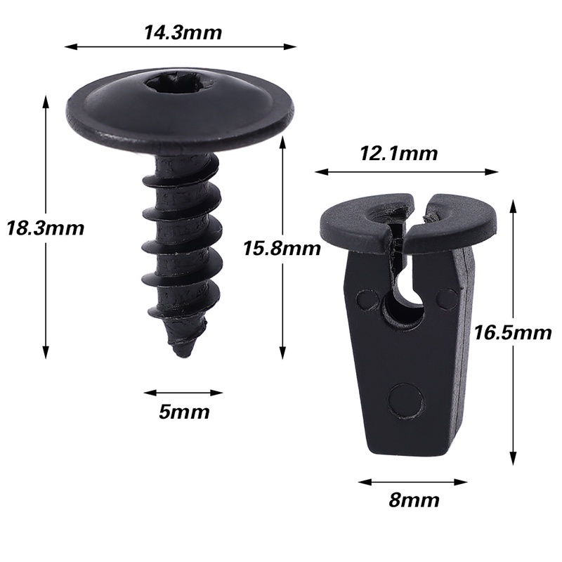 FENDER Bộ 10 Đinh Ốc Cho Tấm Chắn Bùn Bánh Xe Hơi Thông Dụng