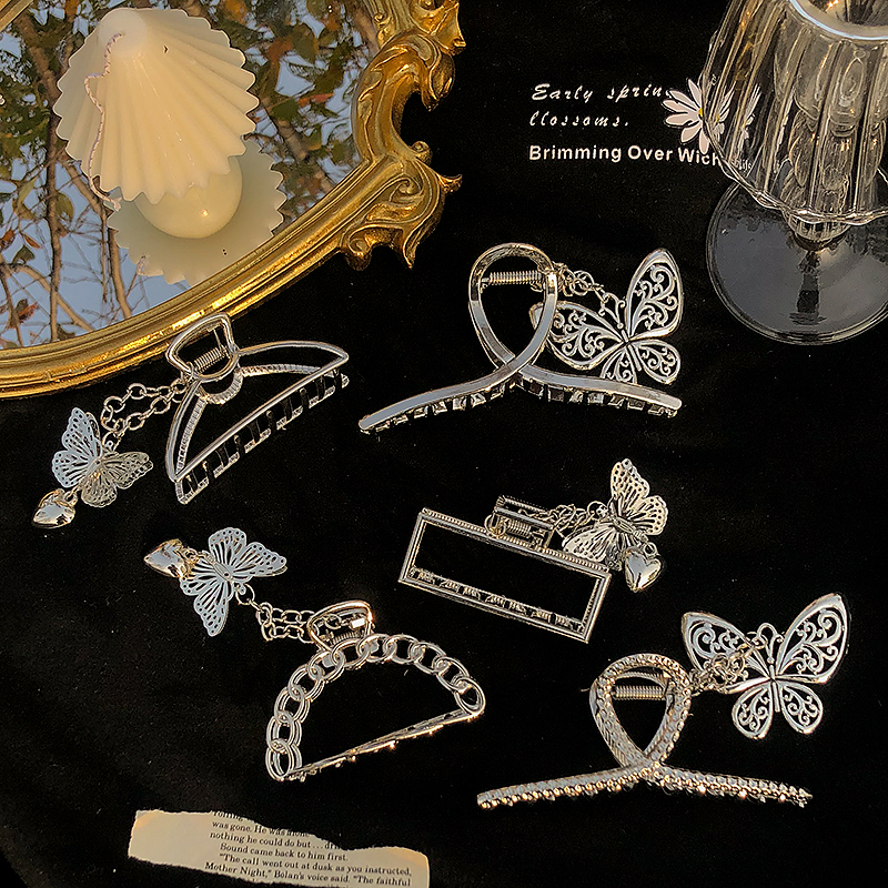 Kẹp tóc càng cua hình bướm bằng thép không gỉ thời trang Hàn Quốc