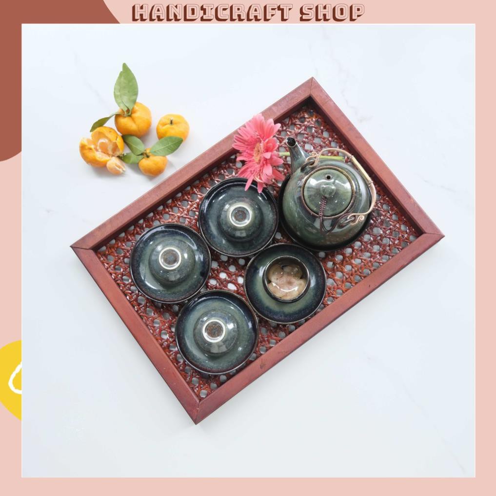 Khay đựng ấm chén bằng gỗ - Để bàn trà - HANDICRAFT SHOP