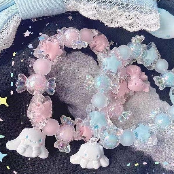 Vòng Tay Đính Hạt Pha Lê Màu Kẹo Dễ Thương Cho Nữ