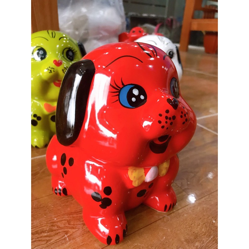 Chó sứ tiết kiệm, cún con tiết kiệm hàng đẹp siêu xinh size 17 x22 H21cm