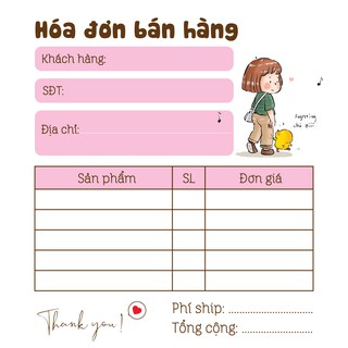 [ Hàng Sẵn ] Hóa Đơn Bán Hàng Mini 1 Liên Dễ Thương