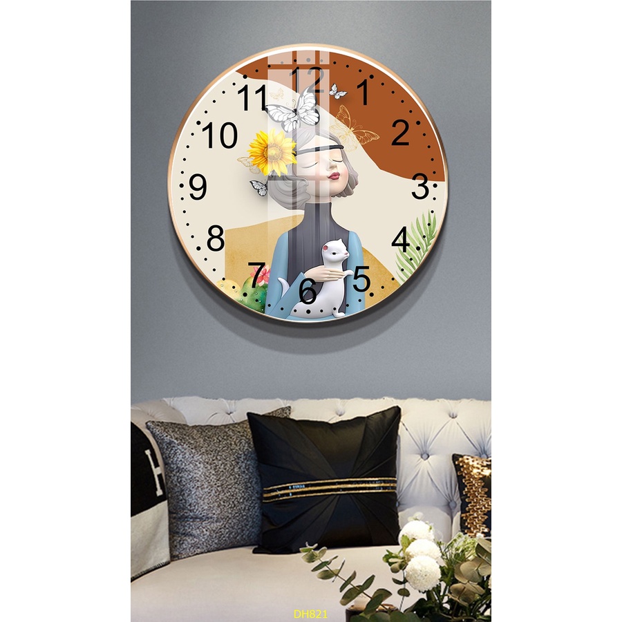Đồng Hồ Treo Tường Kim Trôi 10 mẫu, mặt phủ bóng chạy êm ru có nhiều size để trang trí decor phòng